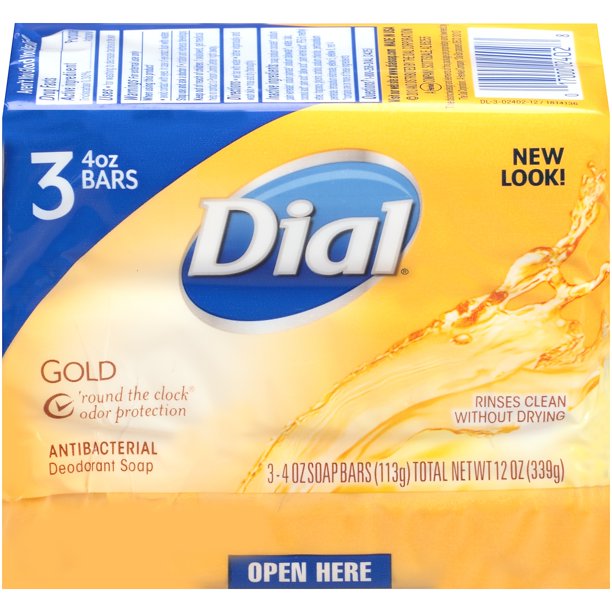 Dial 3 bars 4oz. Antibacterial gold clean rinsing