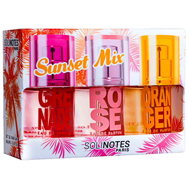 Solinotes Paris Sunset Mix - 3 x 15ml Edp Grenade, Rose & Fleur d'Oranger (W)