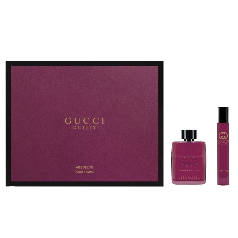 Damage - Set - Gucci Guilty Absolute Pour Femme 50ml EDP Spray + 7.4ml EDP Roller Ball