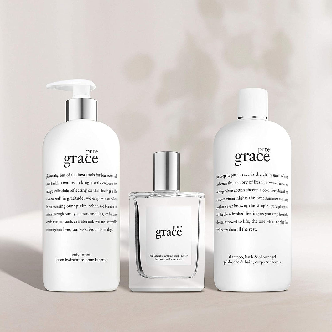 Return - Set - Philosophy Pure Grace 240ml Shampoo, Bath & Shower Gel + 60ml EDT Spray + 240ml Body Lotion