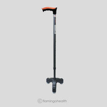Load image into Gallery viewer, Flamingo Silver Tripod Walking Stick Adjustable Height Cane
