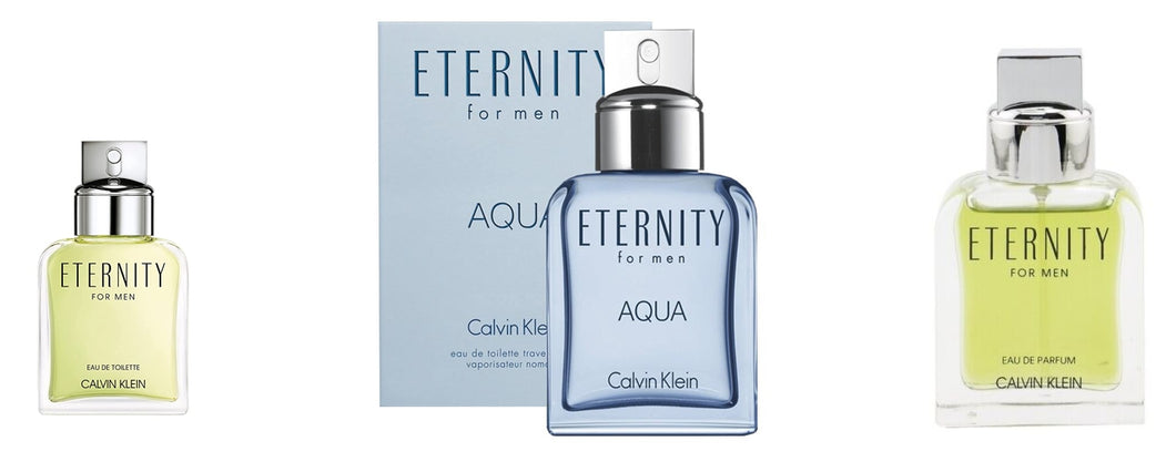 Damage - Set - Calvin Klein Eternity Aqua 30ml EDT Spray + Eternity 30ml EDT Spray + Eternity 30ml EDP Spray for Men